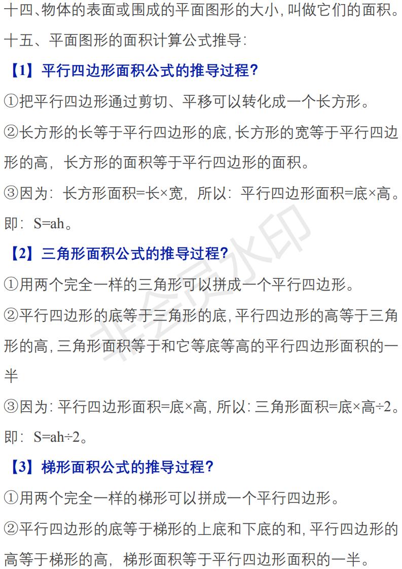 苏教版小升初数学知识点归纳,六年级数学小升初知识点归纳