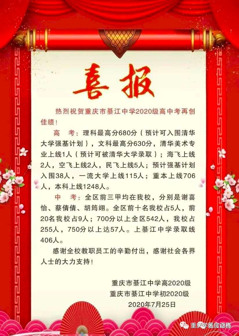 重庆各高中高考喜报2023,重庆垫江中学2021高考喜报