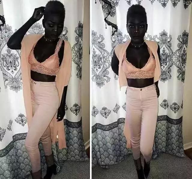 世界上最黑的模特图片,世界最黑的黑模特