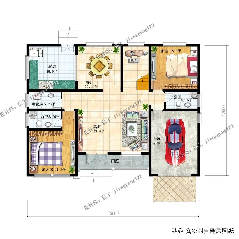 二层带车库露台农村别墅,带车库的二层农村小别墅实景房
