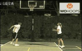 篮下连续假动作虚晃,向右边虚晃假动作骗防守人上篮