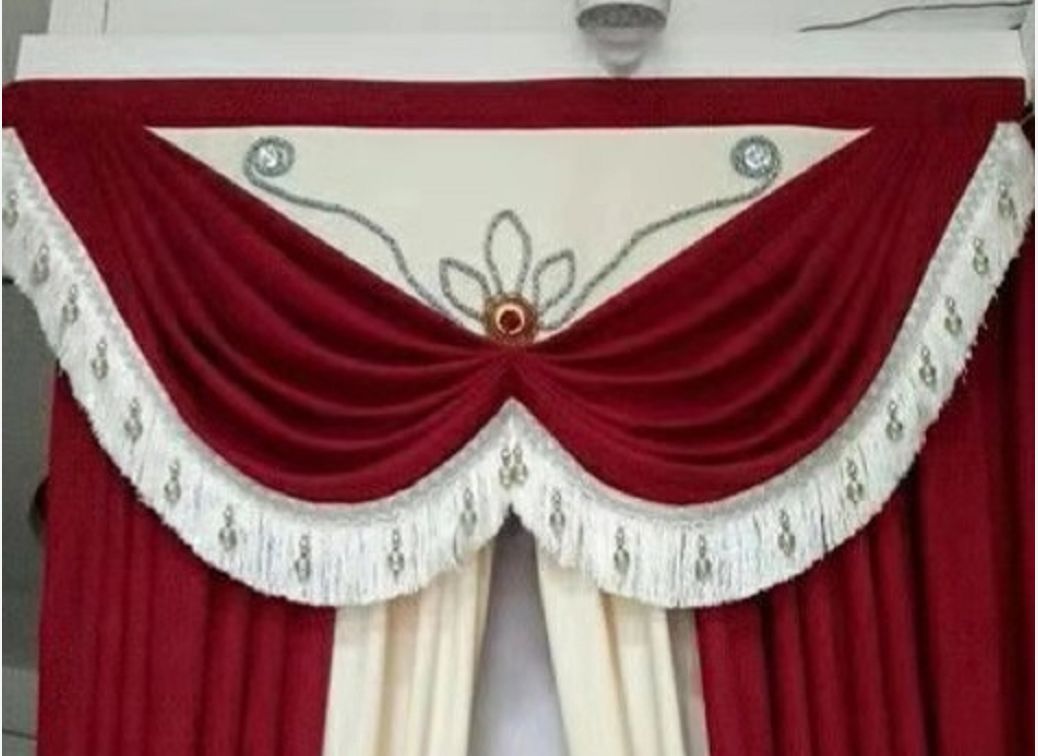 窗帘连体水波帘头制作视频,欧式风格窗帘平板水波帘头