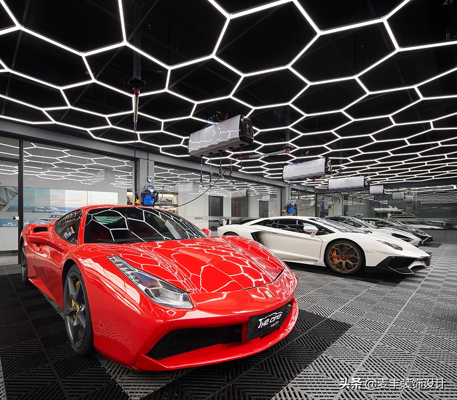杭州豪华型汽车洗美店THEONE，1000㎡现代主义工装项目落地