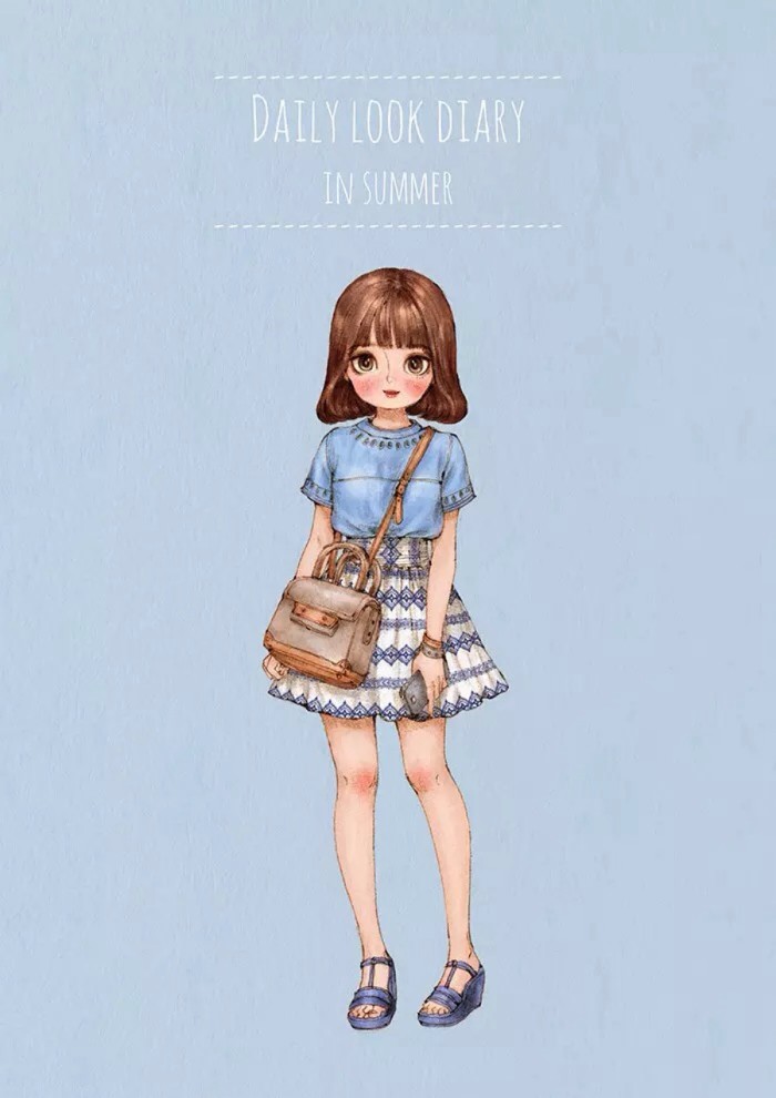 韩国插画师森林女孩日记图文,水彩插画森林女孩日记