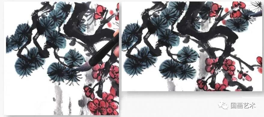 怎样画梅竹松树图片,儿童国画梅花入门画法步骤