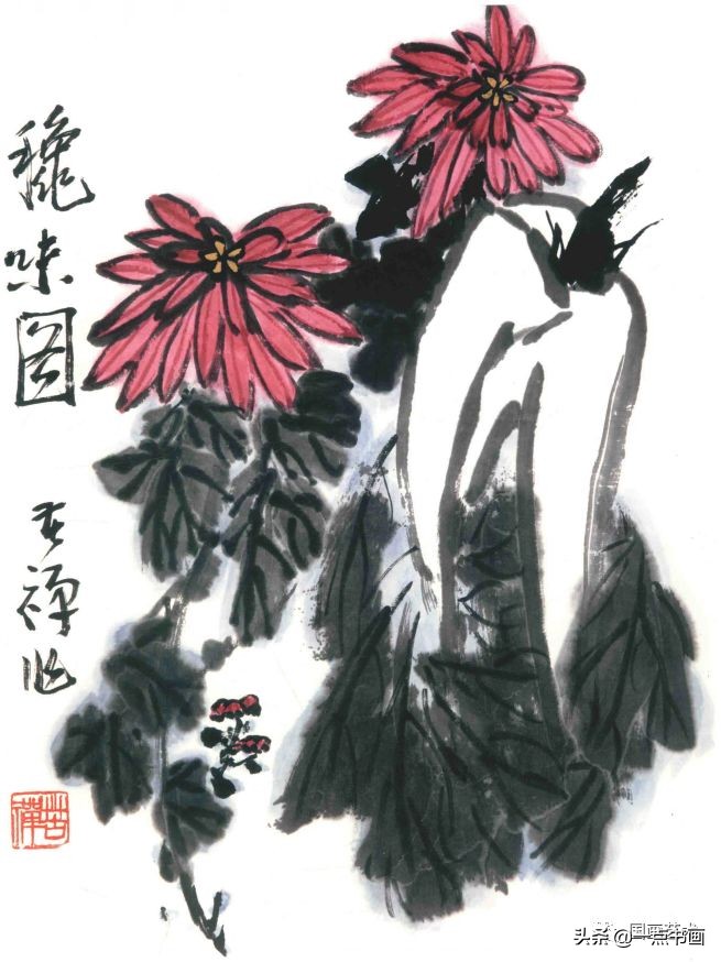李苦禅画梅作品,李苦禅的菊花国画作品图片