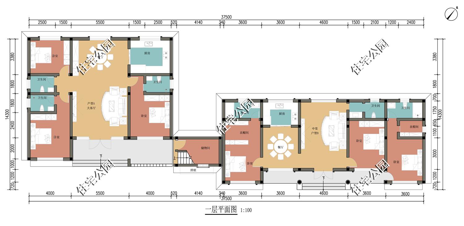 谁说两兄弟建房不能建一起,兄弟双拼户一层