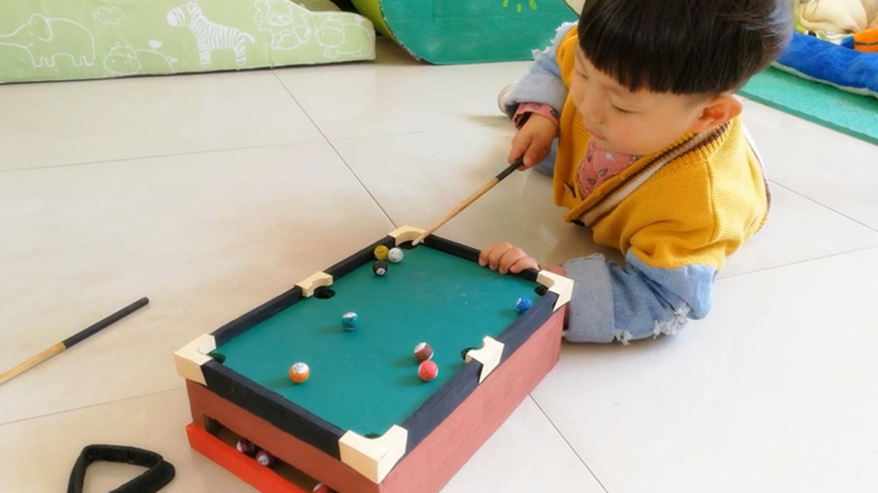 儿童手工制作台球杆,用纸板做一个台球