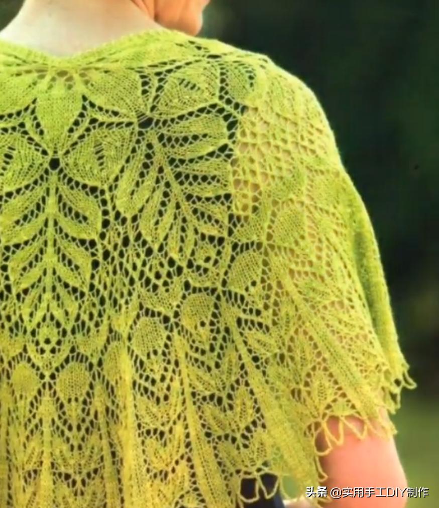 彩色蕾丝钩织披肩拼接花,晓夏手工钩编扇形花披肩