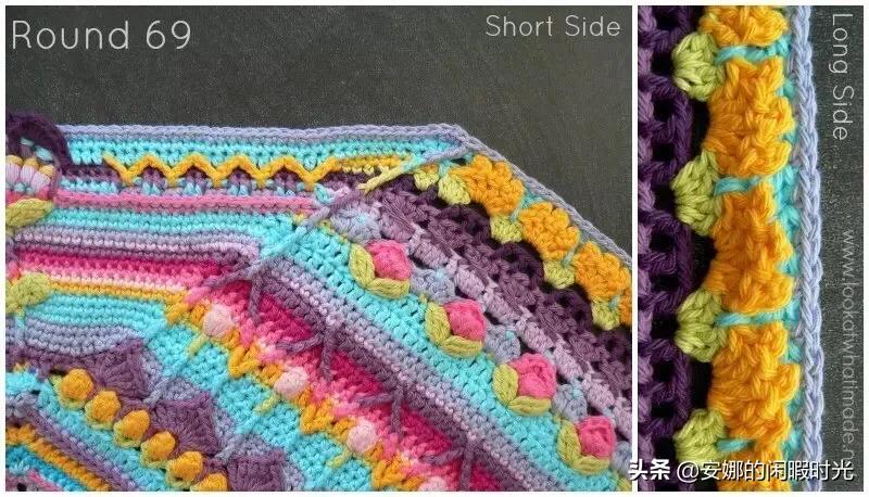 曼陀罗毯子编织教程,苏菲花园曼陀罗毯子钩法高清图解