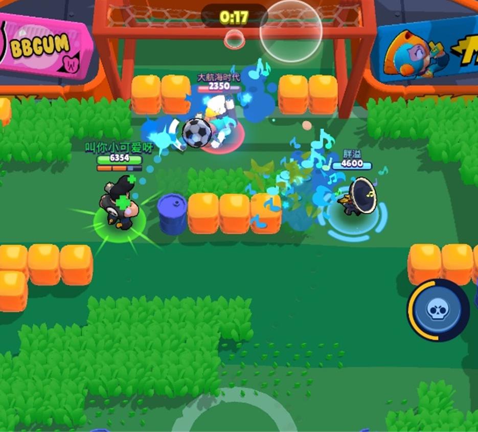 荒野乱斗足球三重威胁,荒野乱斗公牛会走位吗