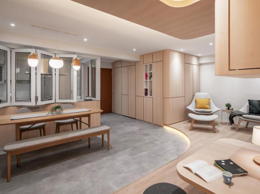 越来越多的人不做背景墙,整个房间抬高做地台