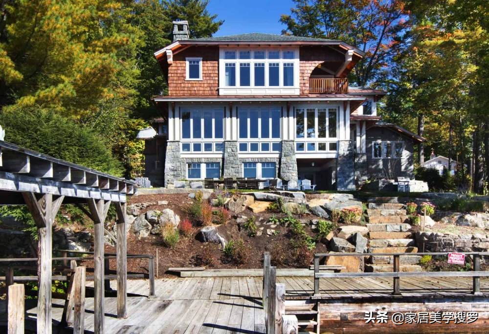 红橡木楼梯别墅,橡木楼梯踏步别墅