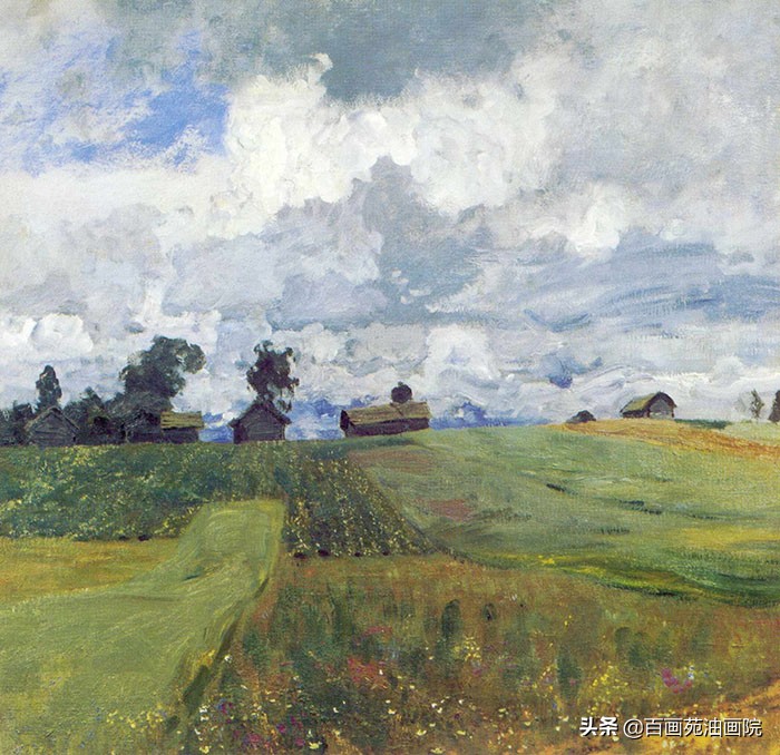 油画山水中的云怎么画,油画晚云的画法