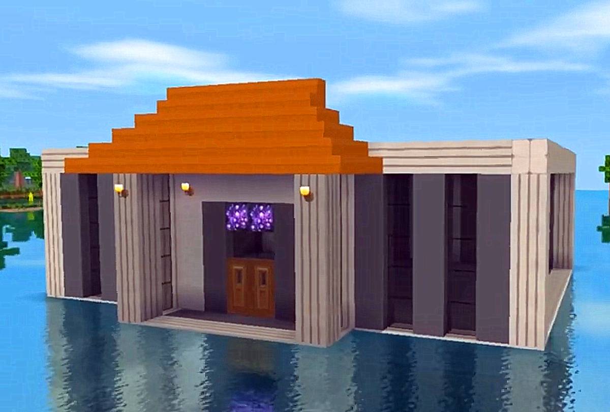 迷你世界水上海景别墅简单教程,迷你世界海景现代小别墅教程简单