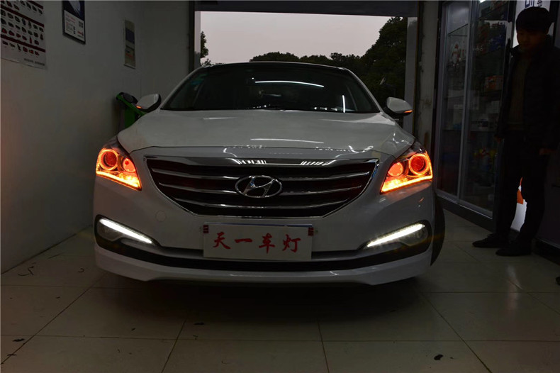 现代名图改led近光灯多少钱,现代名图改灯效果图