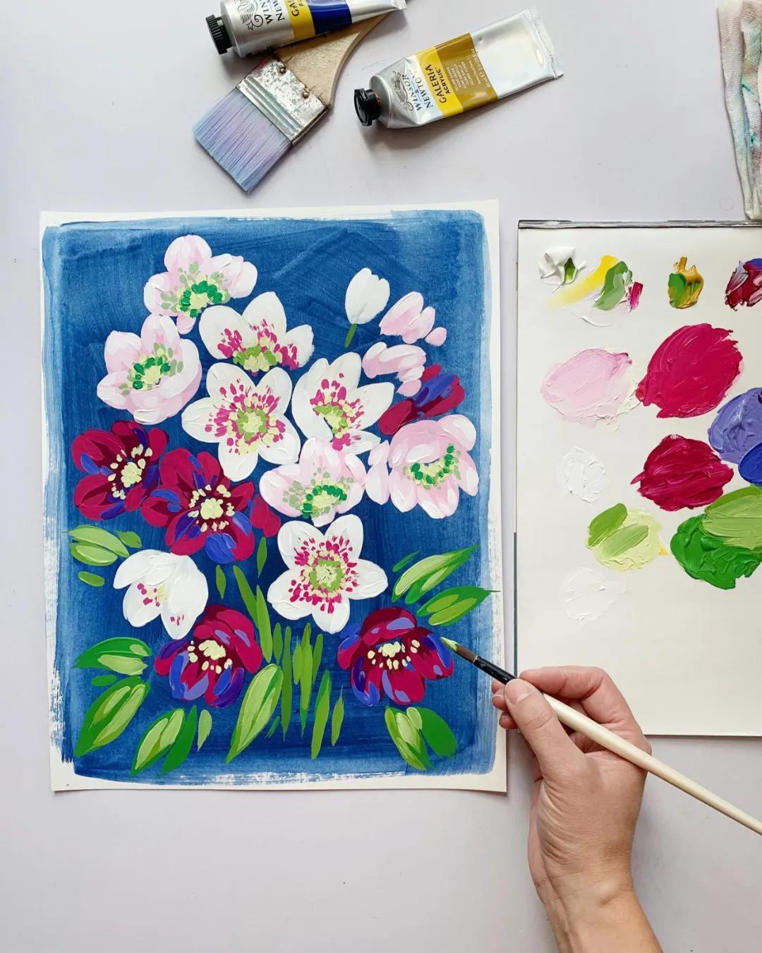 美术创意画幼儿丙烯平涂画,丙烯平涂的正确方法图解