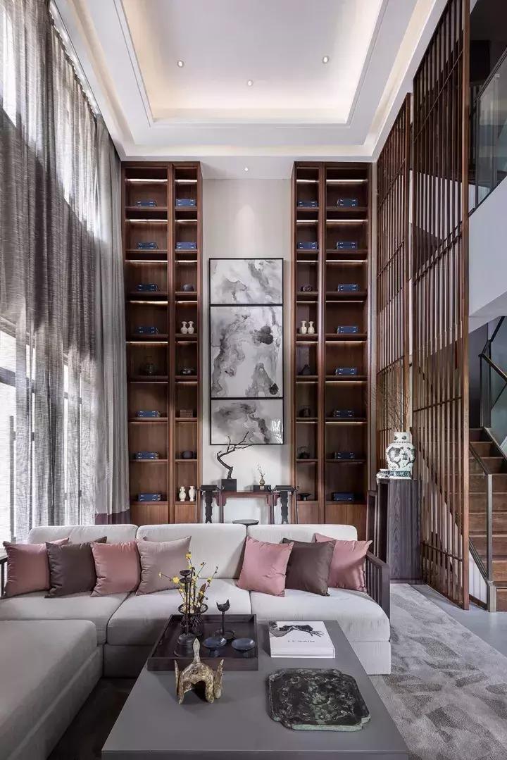 最新款客厅挑空设计图效果图,国外挑空客厅设计极简