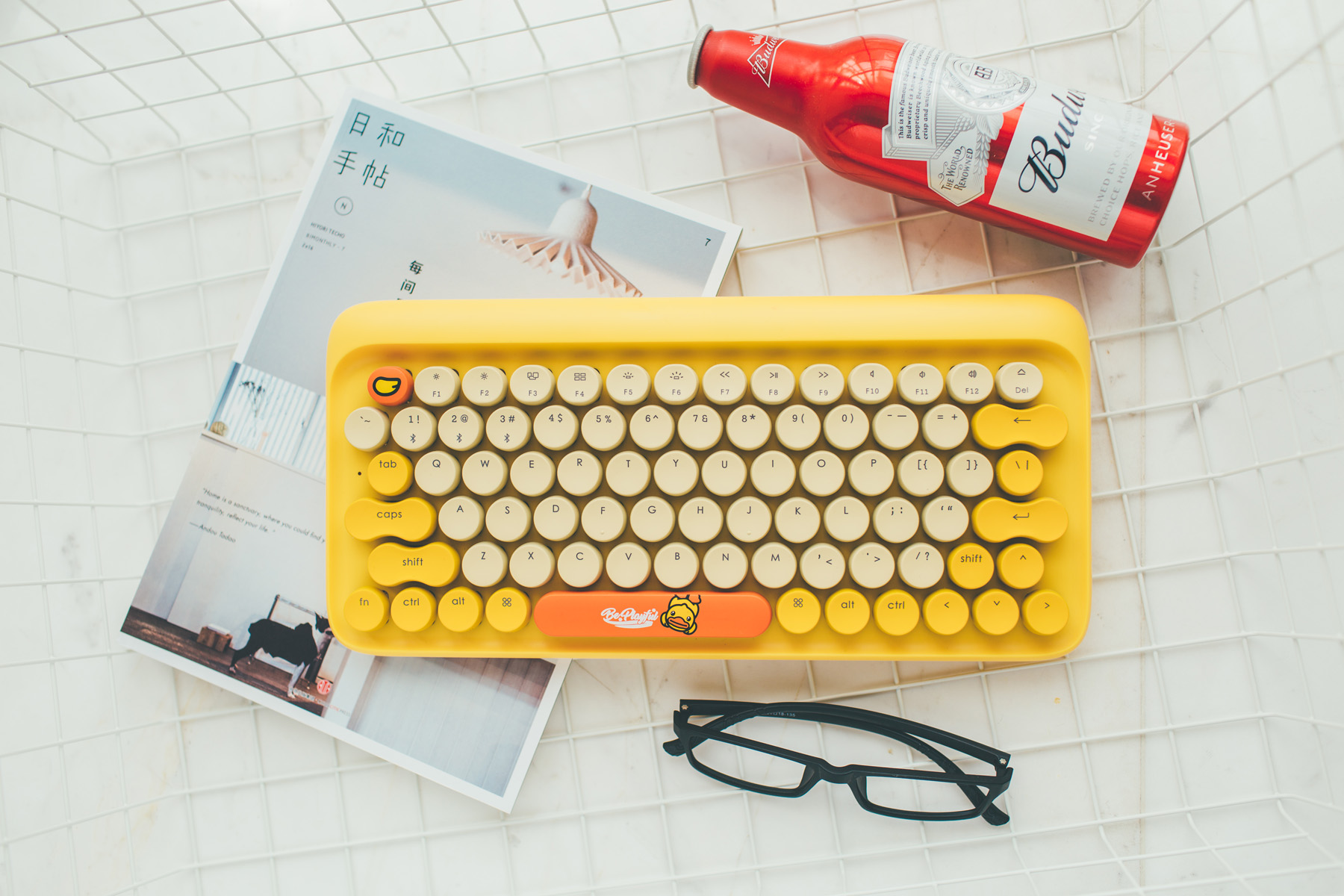 键帽推荐高颜值搭配透明键盘,机械键盘键帽推荐大全套