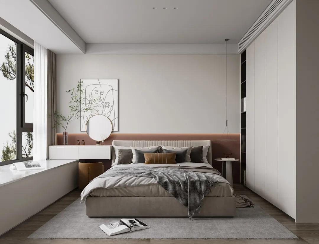 以后流行的卧室设计,大卧室不做衣柜布局设计