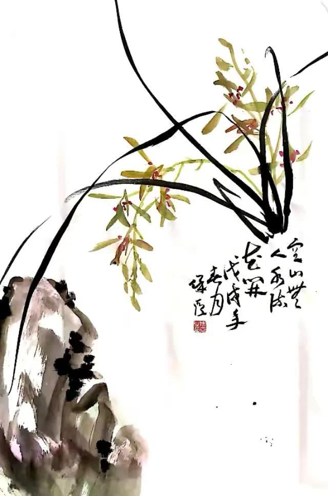 国画写意兰花作品图片欣赏,国画兰花欣赏精品