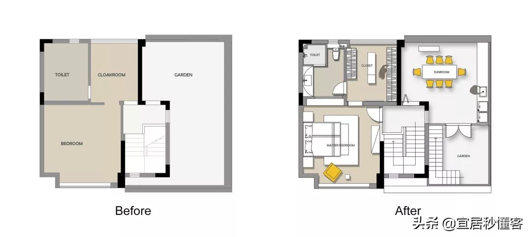 120平米客餐厨南北一体装修效果图,神级改造40平方米房