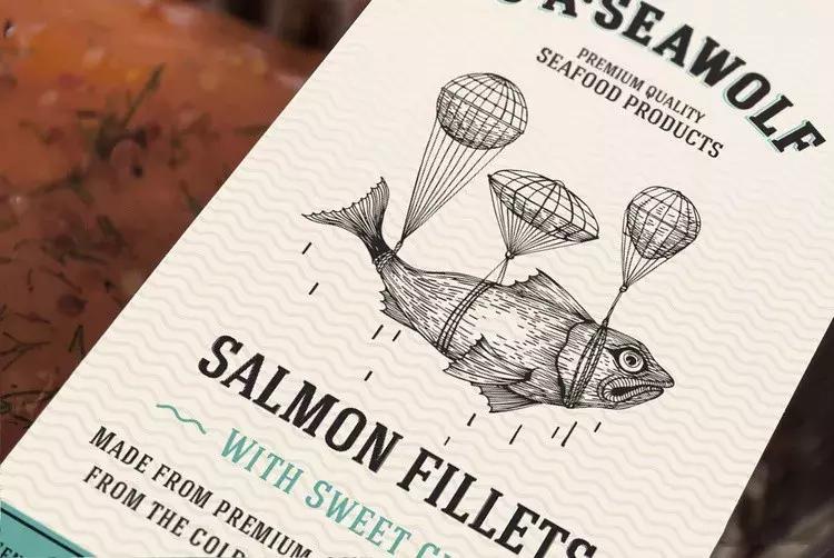 海鲜食品包装设计效果图,水产品包装设计效果图