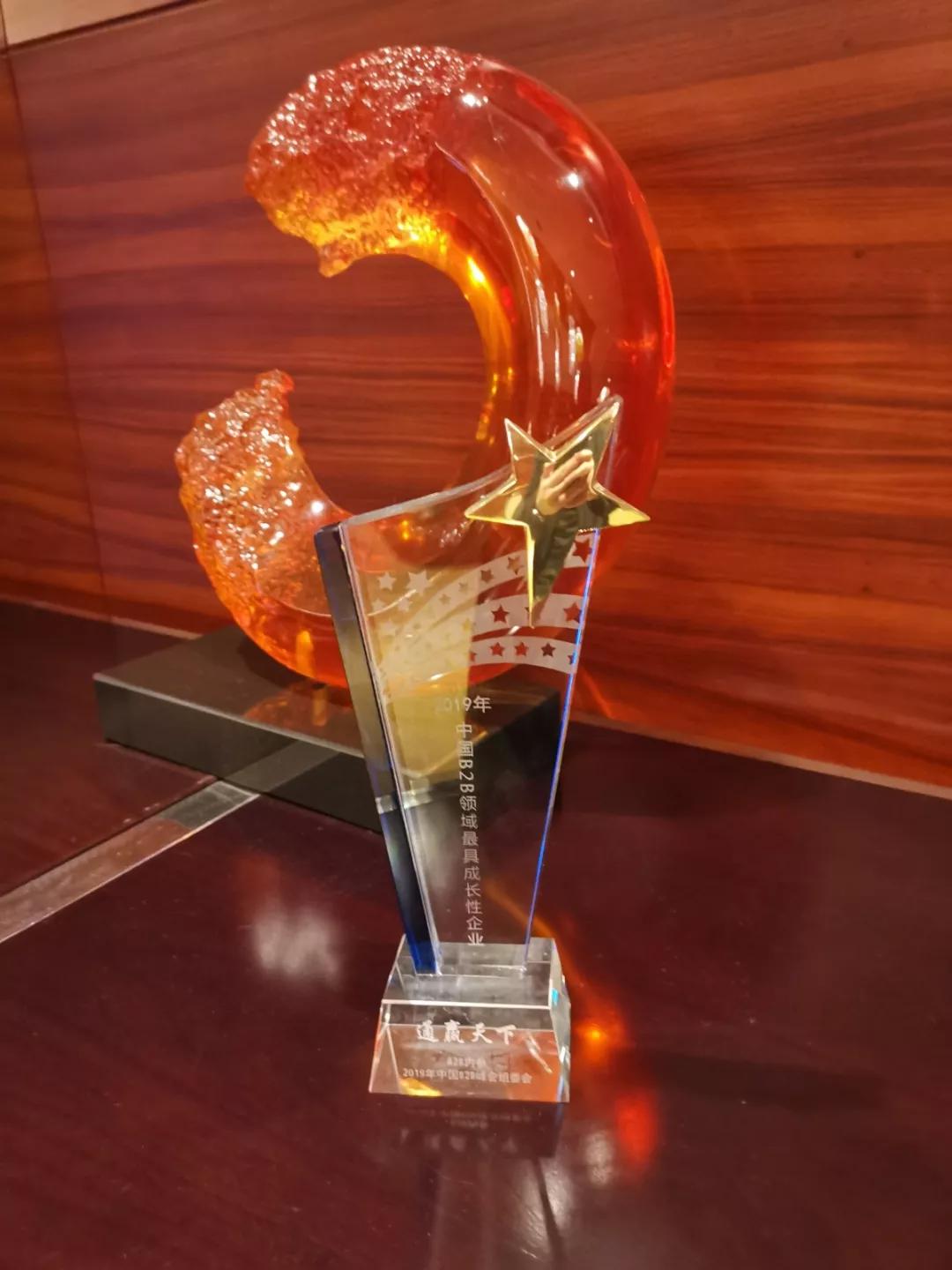 喜报|通赢天下荣获“2019年度中国B2B领域最具成长性企业奖”