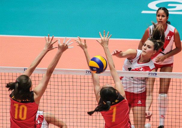 u21女排半决赛赢球的场面,u20女排决赛中国对日本