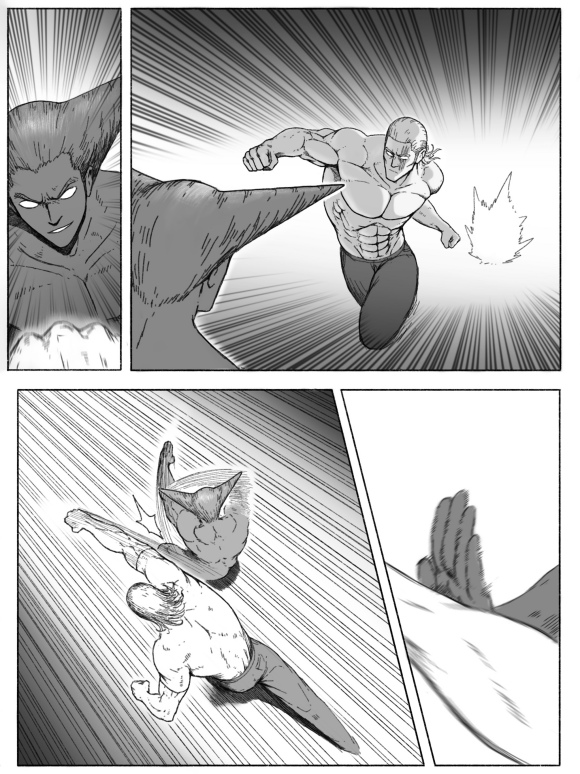 一拳超人原版漫画饿狼vs埼玉,一拳超人漫画vs重制版