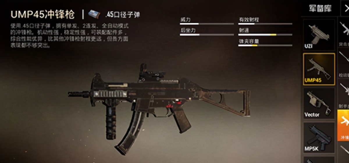 和平精英ump45和vector哪个秒伤高,和平精英冲锋枪排名