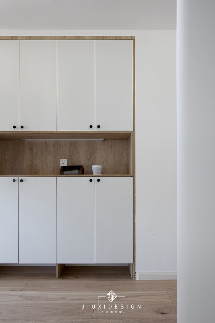 墙面一体储物柜1米4设计图,客厅最实用储物墙面设计