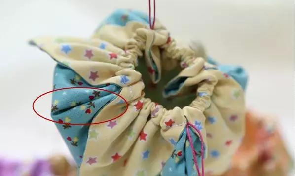 手工布艺抽绳收纳材料包,创意diy布艺抽绳钥匙包