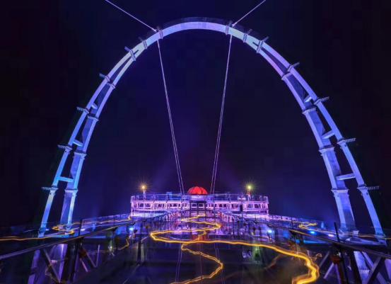 北京平谷区石林峡景区玻璃观景台,平谷石林峡钛合金ufo玻璃观景台