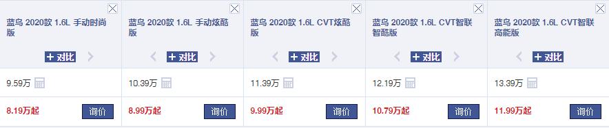 降到8万内的车,蓝鸟最新款