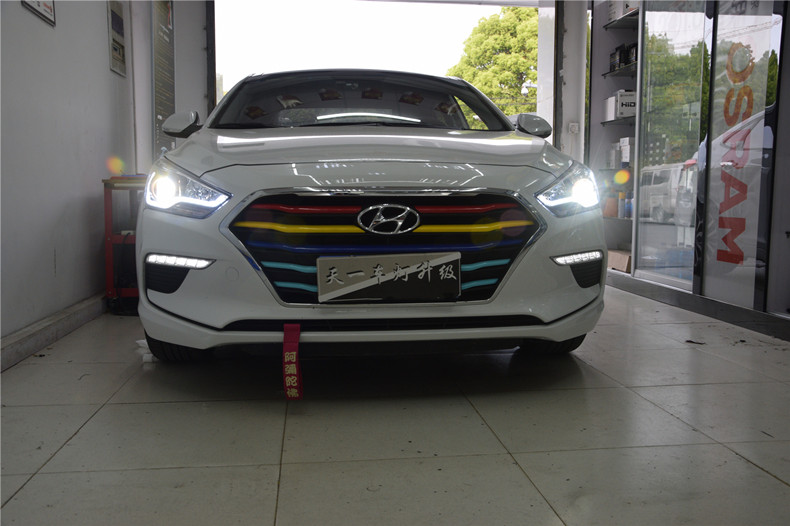 现代名图改led近光灯多少钱,现代名图改灯效果图