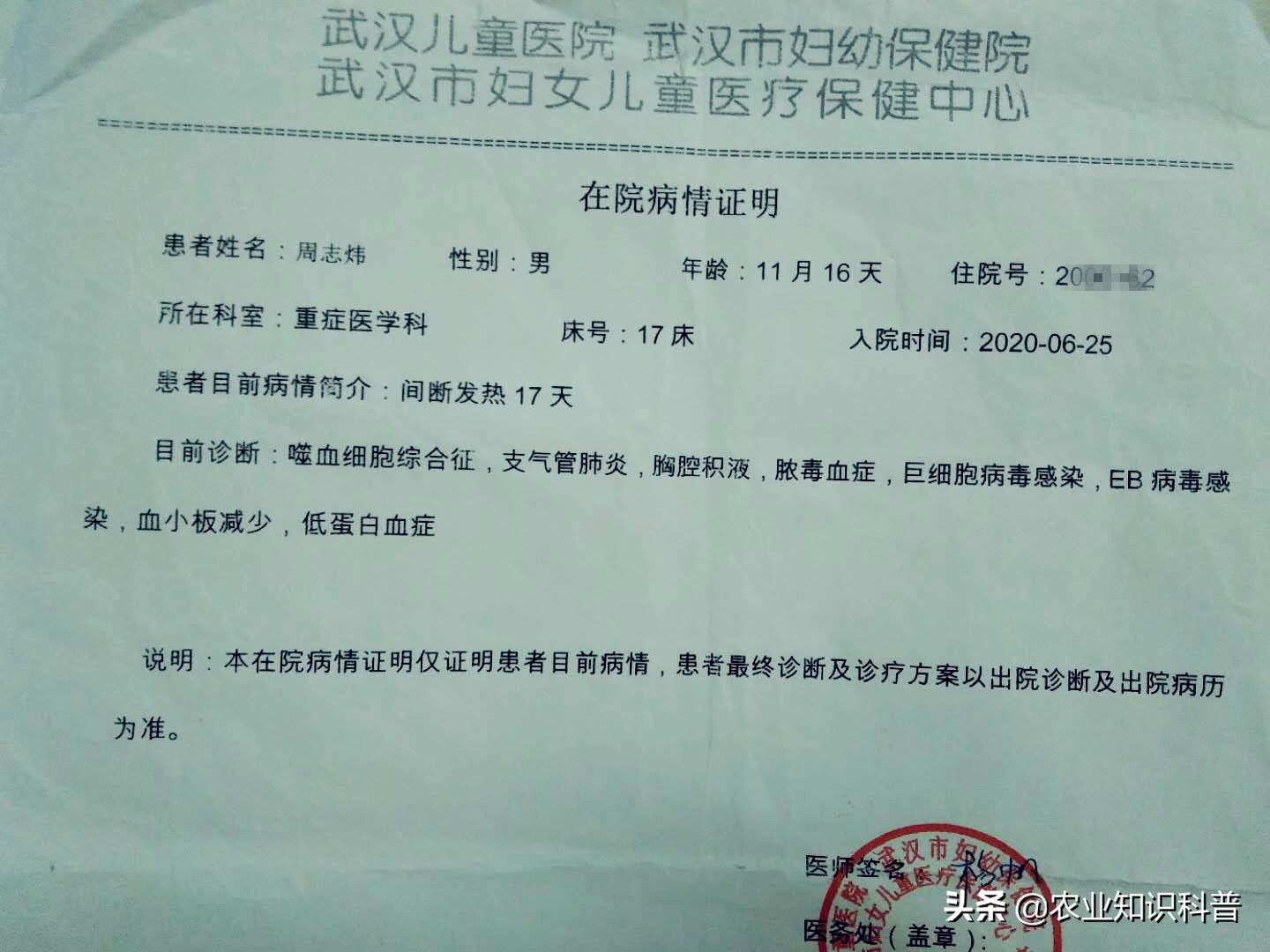 10个多月宝宝得病后续,10岁男孩患重病