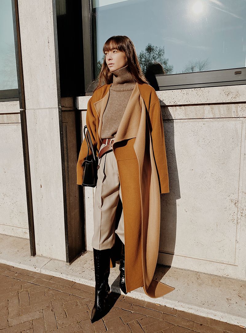 双面呢大衣穿出高级感的话术,秋冬格子大衣如何穿出高级感