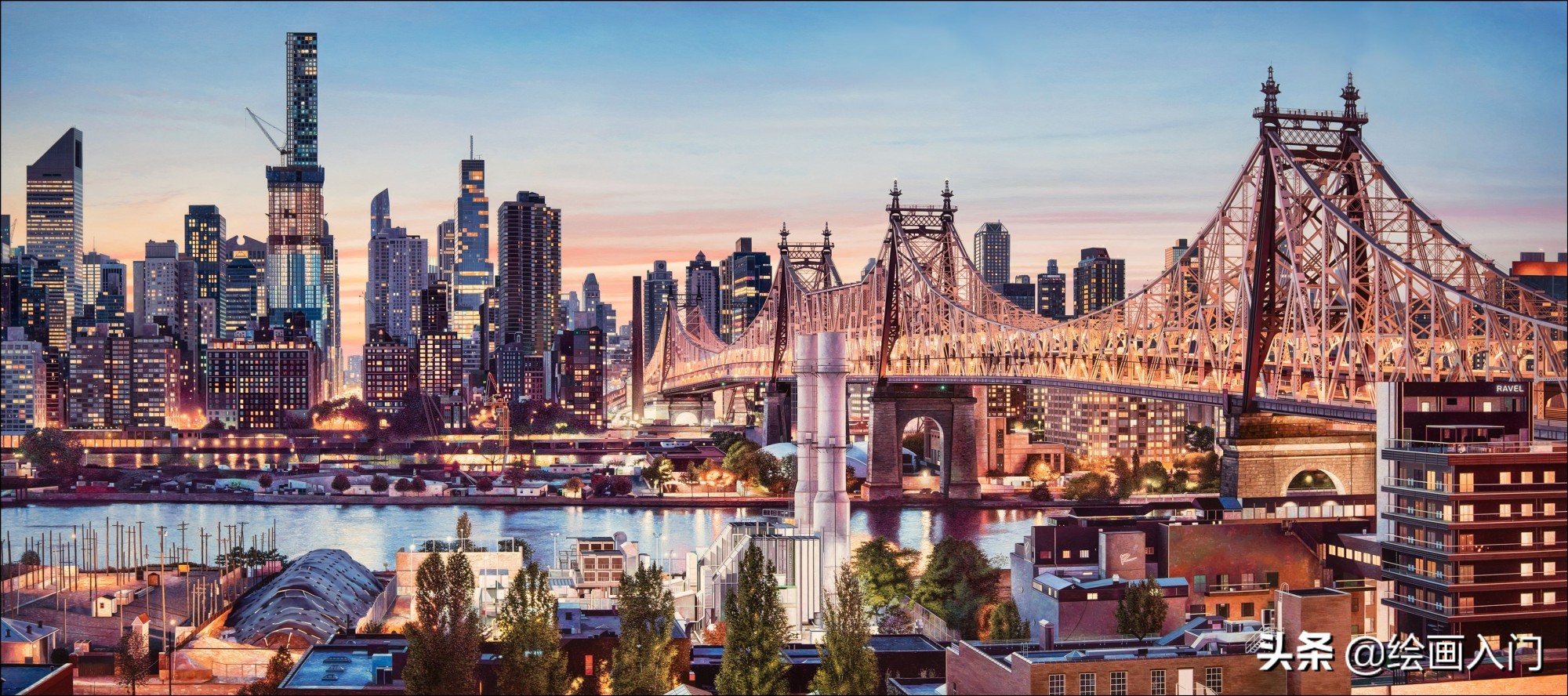 人肉相机艺术家，用最传统的方式绘制超写实风格城市风景，惊人