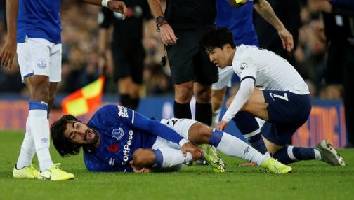 亚洲足球一哥孙兴慜今日闯祸，将对手铲断腿情绪失控