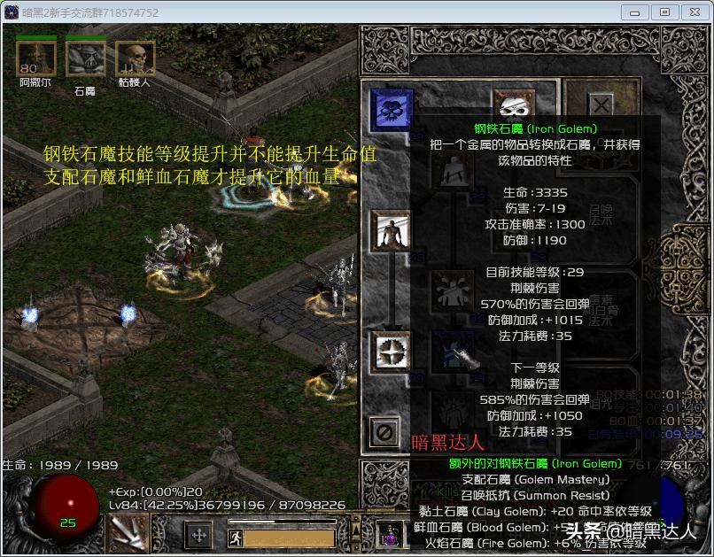 暗黑2钢铁石魔用什么召唤,暗黑2钢铁石魔带什么灵气效果