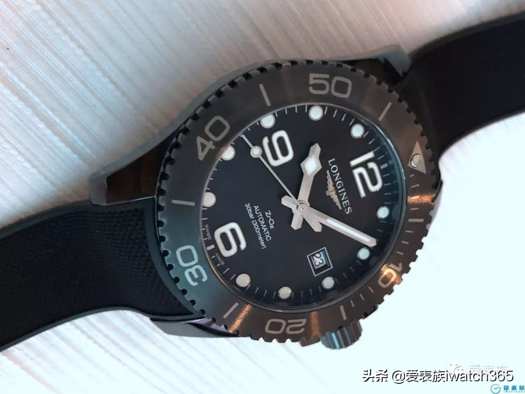 浪琴康卡斯二手陶瓷全黑,高档商务男表黑科技全陶瓷表