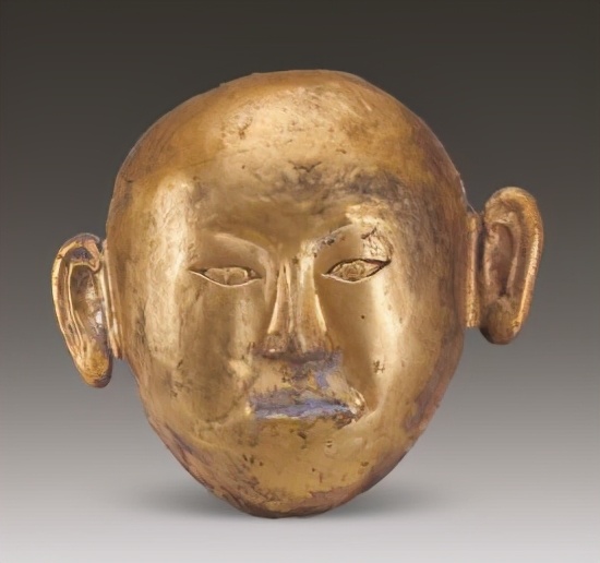 辽代公主黄金面具,内蒙古出土的金面具