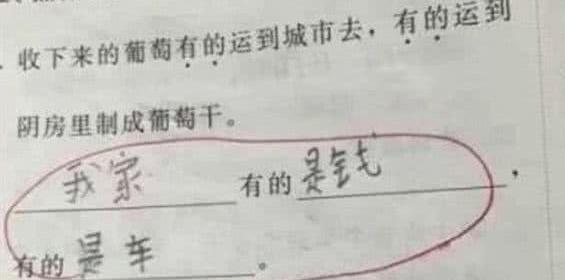孩子造句老师给100分,小孩写作业造句搞笑