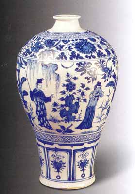 清代青花瓷人物故事,元代中早期青花釉里红瓷器图片