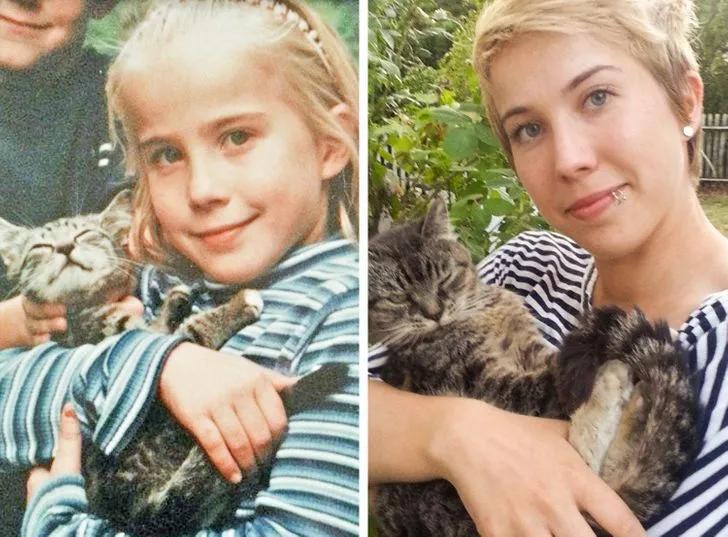 珍贵照片猫咪,猫咪和主人令人惊艳的合照