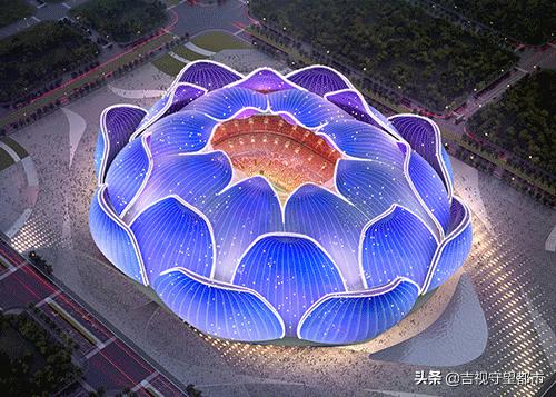 恒大莲花球场最新造型,广州恒大足球场荷花造型