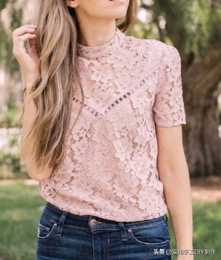 时尚原创设计蕾丝上衣,设计师款棉麻蕾丝上衣夏