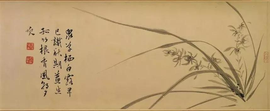 国画兰花加花瓶作品欣赏图片,五幅古代名家笔下的国画兰花欣赏