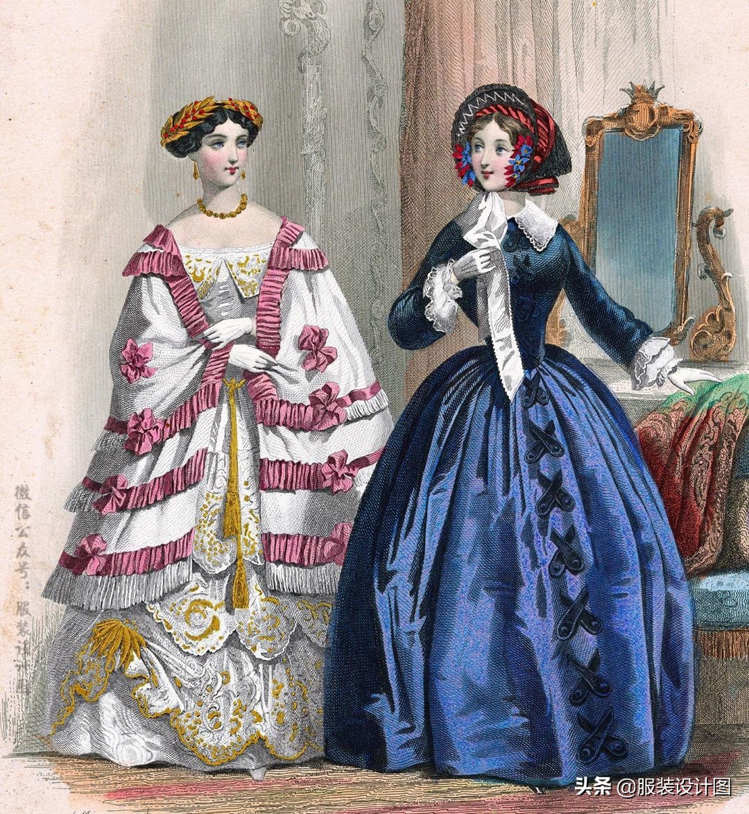 洛可可风格服装设计,服装设计巴洛克宫廷风图